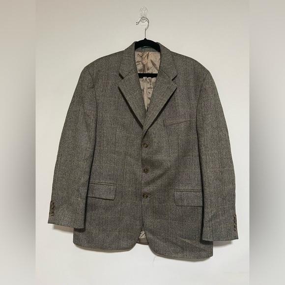 Lauren Ralph Lauren Mens Wool Herringbone Tweed Blazer Jacket Size 44R - Picture 1 of 7